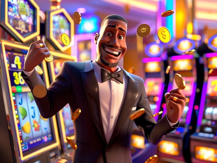 Tampilan antarmuka aplikasi bosswin77 menunjukkan kategori permainan slot, live casino, dan sportsbook